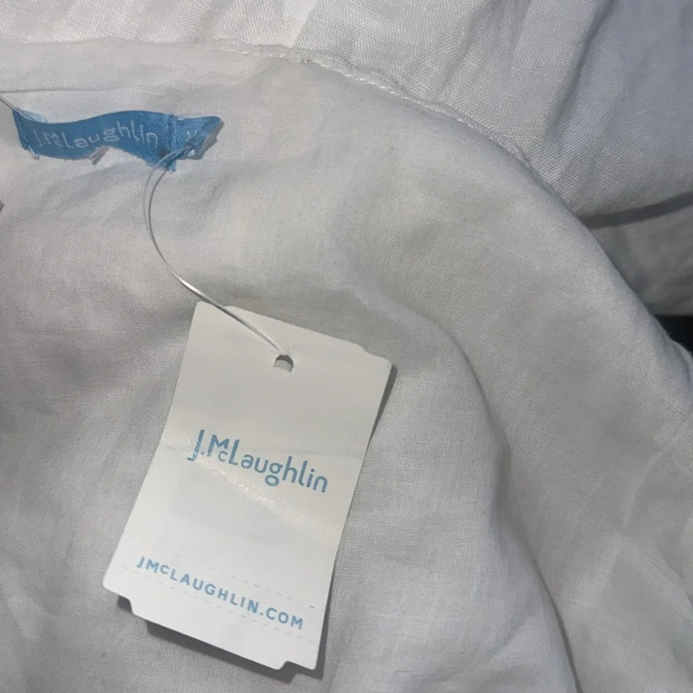 NWT J. McLAUGHLIN Ruth Linen Blend Tiered Maxi Dress Button Down Pockets